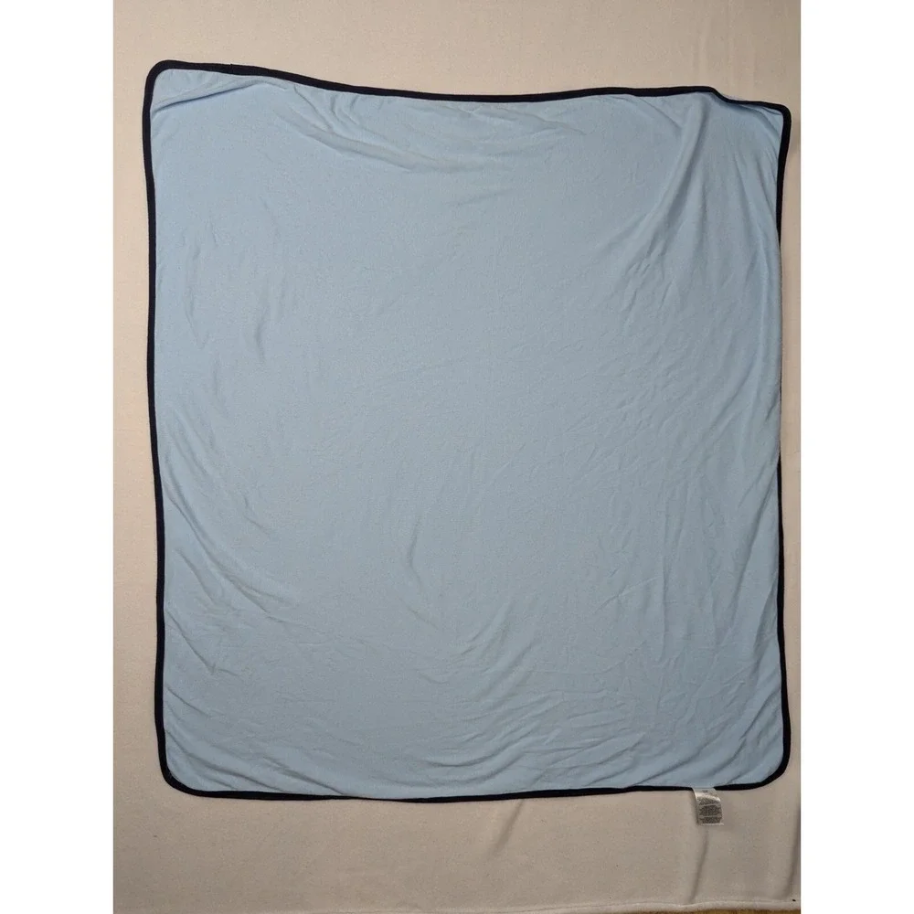 Carters One Size‎ Baby Blanket Blue Navy Trim